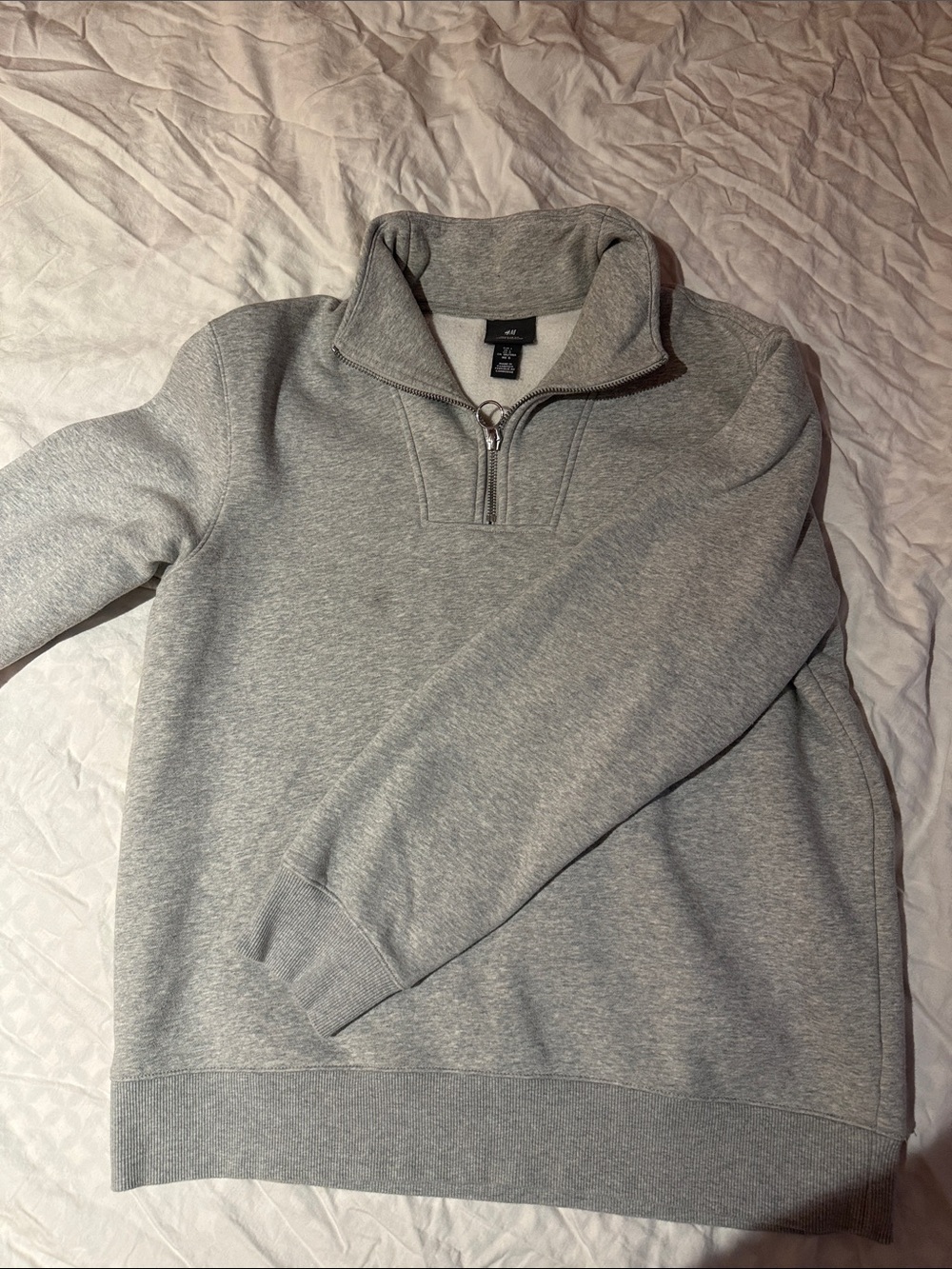 H&M Grey Quarter-Zip Fleece Sweater